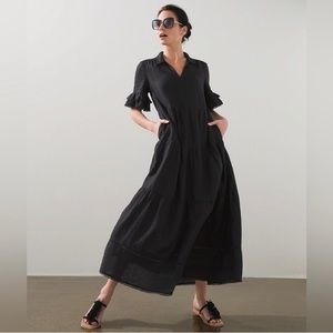 Chicos Linen Tiered Maxi Sundress